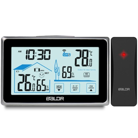Stacja pogodowa z wyświetlaczem BD-910 czarna Stacja pogodowa z wyświetlaczem BD-910 czarna