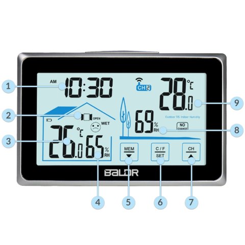 Stacja pogodowa z wyświetlaczem BD-910 czarna Stacja pogodowa z wyświetlaczem BD-910 czarna