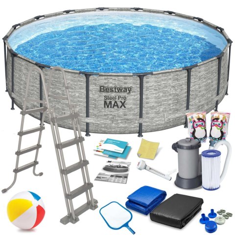 Basen ogrodowy stelażowy 488 x 122 cm 18w1 Bestway 5619E Basen ogrodowy stelażowy 488 x 122 cm 18w1 Bestway 5619E