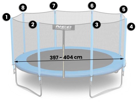 Siatka zewnętrzna do trampoliny 404 cm 13FT Neo-Sport Siatka zewnętrzna do trampoliny 404 cm 13FT Neo-Sport