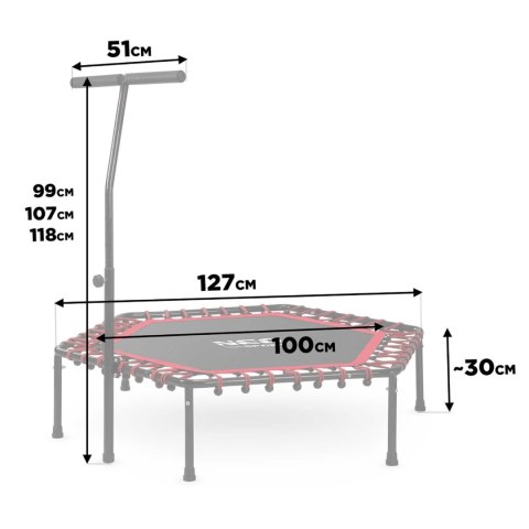 Trampolina fitness z uchwytem 127 cm Neo-Sport - sześciokątna czerwona Trampolina fitness z uchwytem 127 cm Neo-Sport - sześciokątna czerwona