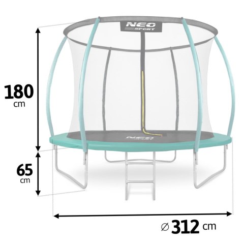 Trampolina ogrodowa profilowana 10ft/312cmz siatką wewnętrzną Neo-Sport Trampolina ogrodowa profilowana 10ft/312cmz siatką wewnętrzną Neo-Sport