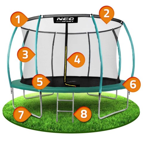 Trampolina ogrodowa profilowana 12ft/374cm z siatką wewnętrzną Neo-Sport Trampolina ogrodowa profilowana 12ft/374cm z siatką wewnętrzną Neo-Sport