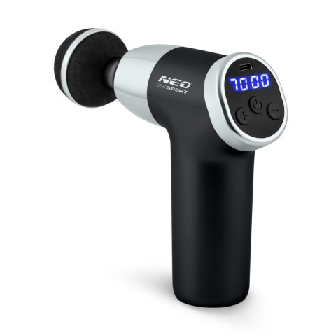 Pistolet do masażu ciała 8 nakładek NS-500 Neo-sport czarny Pistolet do masażu ciała 8 nakładek NS-500 Neo-sport czarny