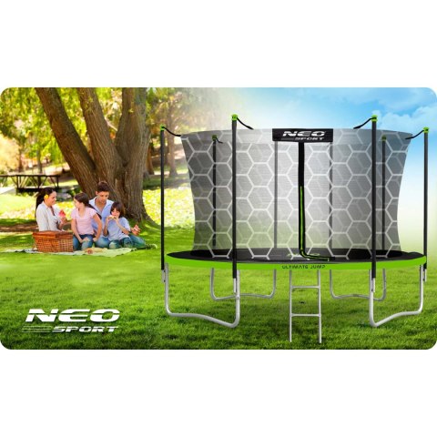 Trampolina ogrodowa 12ft/374cm z siatką wewnętrzną i drabinką Neo-Sport Trampolina ogrodowa 12ft/374cm z siatką wewnętrzną i drabinką Neo-Sport
