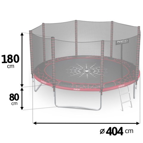 Trampolina ogrodowa 13ft/404cm z siatką zewnętrzną i drabinką Neo-Sport Trampolina ogrodowa 13ft/404cm z siatką zewnętrzną i drabinką Neo-Sport