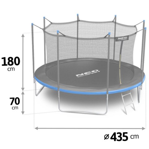 Trampolina ogrodowa 14ft/435cm z siatką wewnętrzną i drabinką Neo-Sport Trampolina ogrodowa 14ft/435cm z siatką wewnętrzną i drabinką Neo-Sport