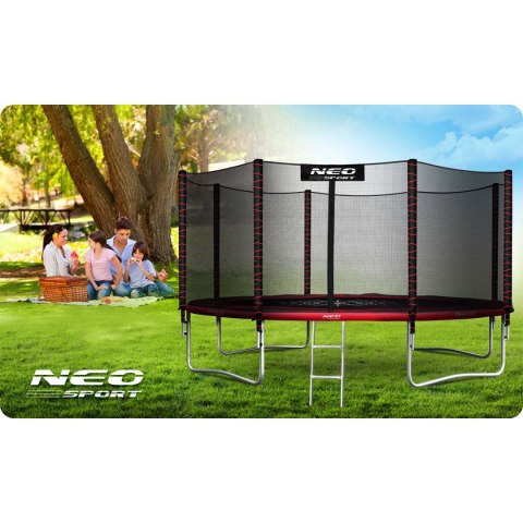 Trampolina ogrodowa 14ft/435cm z siatką zewnętrzną i drabinką Neo-Sport Trampolina ogrodowa 14ft/435cm z siatką zewnętrzną i drabinką Neo-Sport