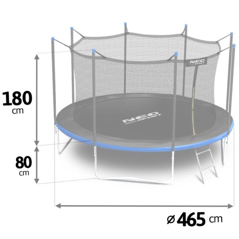 Trampolina ogrodowa 15ft/465cm z siatką wewnętrzną i drabinką Neo-Sport Trampolina ogrodowa 15ft/465cm z siatką wewnętrzną i drabinką Neo-Sport