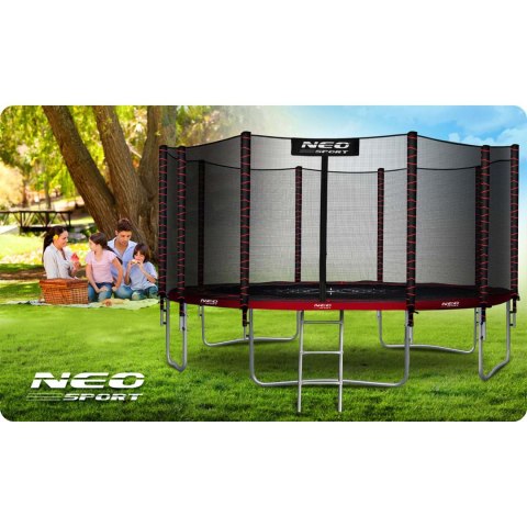 Trampolina ogrodowa 15ft/465cm z siatką zewnętrzną i drabinką Neo-Sport Trampolina ogrodowa 15ft/465cm z siatką zewnętrzną i drabinką Neo-Sport