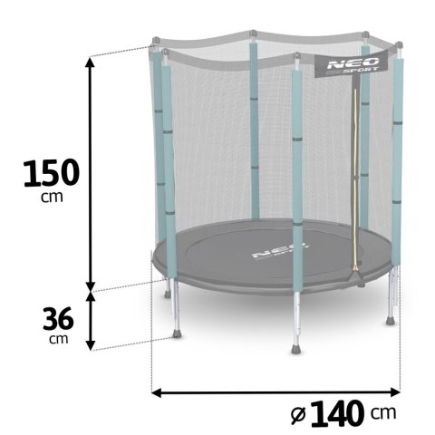 Trampolina ogrodowa dla dzieci 140 cm 4,5ft Neo-Sport Trampolina ogrodowa dla dzieci 140 cm 4,5ft Neo-Sport