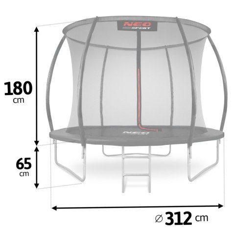 Trampolina ogrodowa profilowana 10ft/312cmz siatką wewnętrzną Neo-Sport Trampolina ogrodowa profilowana 10ft/312cmz siatką wewnętrzną Neo-Sport