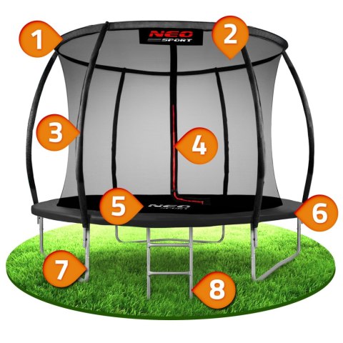 Trampolina ogrodowa profilowana 10ft/312cmz siatką wewnętrzną Neo-Sport Trampolina ogrodowa profilowana 10ft/312cmz siatką wewnętrzną Neo-Sport