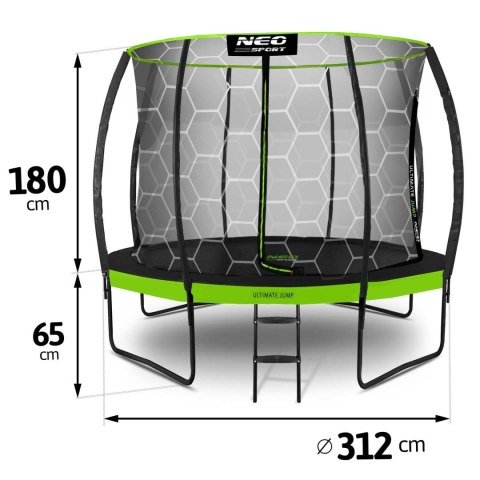 Trampolina ogrodowa profilowana 10ft/312cmz siatką wewnętrzną Neo-Sport Trampolina ogrodowa profilowana 10ft/312cmz siatką wewnętrzną Neo-Sport