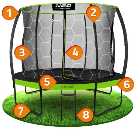 Trampolina ogrodowa profilowana 10ft/312cmz siatką wewnętrzną Neo-Sport Trampolina ogrodowa profilowana 10ft/312cmz siatką wewnętrzną Neo-Sport