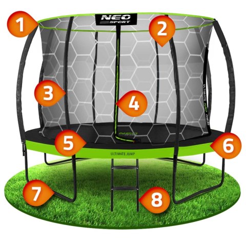 Trampolina ogrodowa profilowana 12ft/374cm z siatką wewnętrzną Neo-Sport Trampolina ogrodowa profilowana 12ft/374cm z siatką wewnętrzną Neo-Sport
