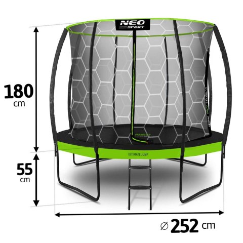 Trampolina ogrodowa profilowana 8ft/252cm z siatką wewnętrzną Neo-Sport Trampolina ogrodowa profilowana 8ft/252cm z siatką wewnętrzną Neo-Sport