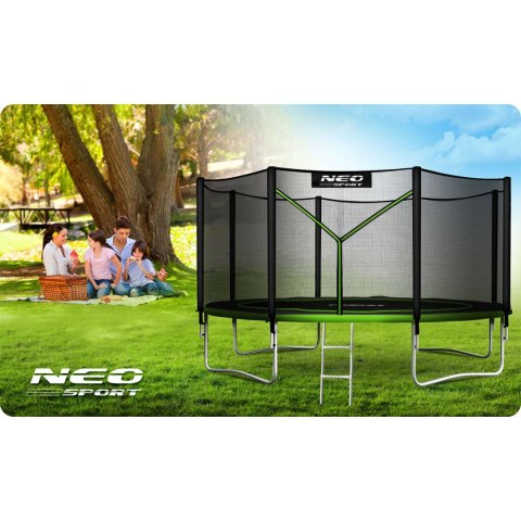 Trampolina ogrodowa 12ft/374cm z siatką zewnętrzną i drabinką Neo-Sport Trampolina ogrodowa 12ft/374cm z siatką zewnętrzną i drabinką Neo-Sport