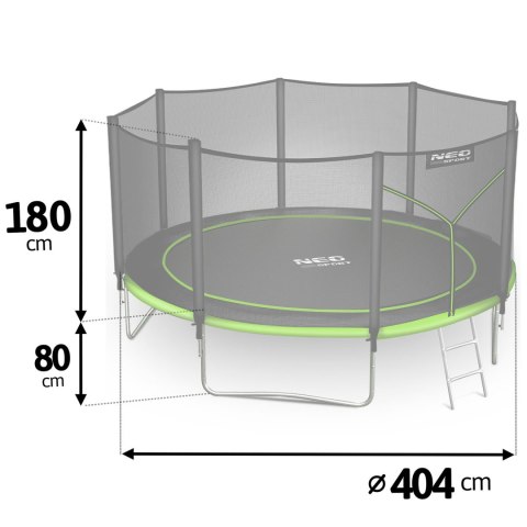 Trampolina ogrodowa 13ft/404cm z siatką zewnętrzną i drabinką Neo-Sport Trampolina ogrodowa 13ft/404cm z siatką zewnętrzną i drabinką Neo-Sport