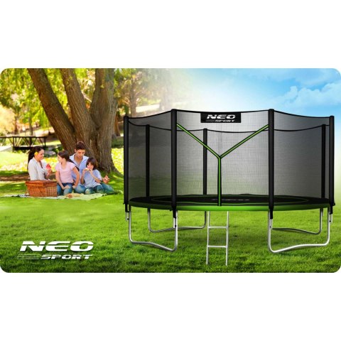 Trampolina ogrodowa 13ft/404cm z siatką zewnętrzną i drabinką Neo-Sport Trampolina ogrodowa 13ft/404cm z siatką zewnętrzną i drabinką Neo-Sport