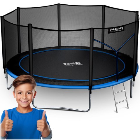 Trampolina ogrodowa 14ft/435cm z siatką zewnętrzną i drabinką Neo-Sport Trampolina ogrodowa 14ft/435cm z siatką zewnętrzną i drabinką Neo-Sport