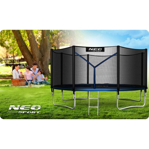 Trampolina ogrodowa 14ft/435cm z siatką zewnętrzną i drabinką Neo-Sport Trampolina ogrodowa 14ft/435cm z siatką zewnętrzną i drabinką Neo-Sport