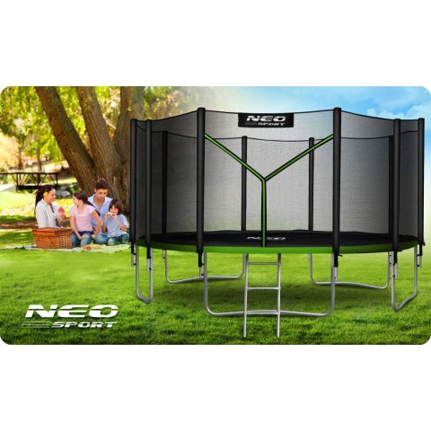 Trampolina ogrodowa 15ft/465cm z siatką zewnętrzną i drabinką Neo-Sport Trampolina ogrodowa 15ft/465cm z siatką zewnętrzną i drabinką Neo-Sport