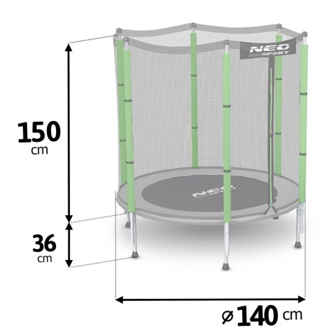 Trampolina ogrodowa dla dzieci 140 cm 4,5ft Neo-Sport Trampolina ogrodowa dla dzieci 140 cm 4,5ft Neo-Sport