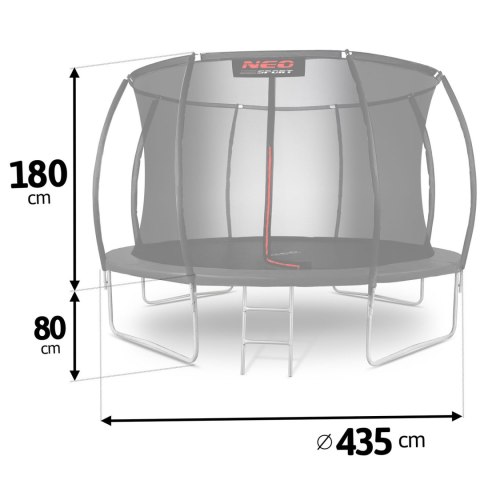 Trampolina ogrodowa profilowana 14ft/435cm z siatką wewnętrzną Neo-Sport Trampolina ogrodowa profilowana 14ft/435cm z siatką wewnętrzną Neo-Sport