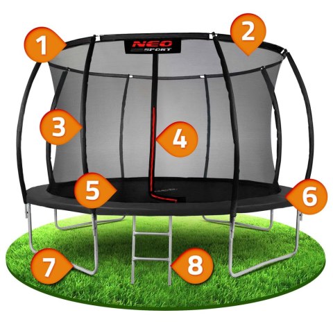 Trampolina ogrodowa profilowana 14ft/435cm z siatką wewnętrzną Neo-Sport Trampolina ogrodowa profilowana 14ft/435cm z siatką wewnętrzną Neo-Sport
