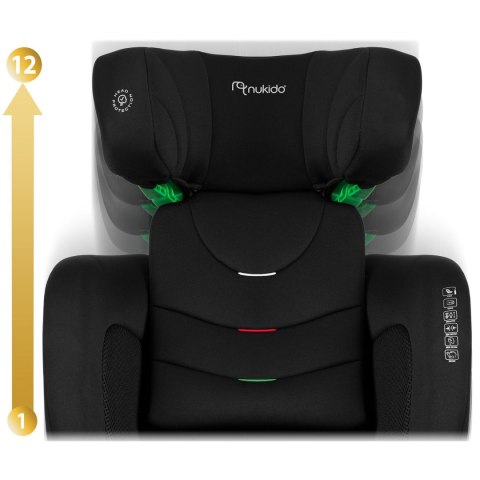Fotelik samochodowy Nukido Louis Soft czarny 15-36 kg ISOFIX Fotelik samochodowy Nukido Louis Soft czarny 15-36 kg ISOFIX