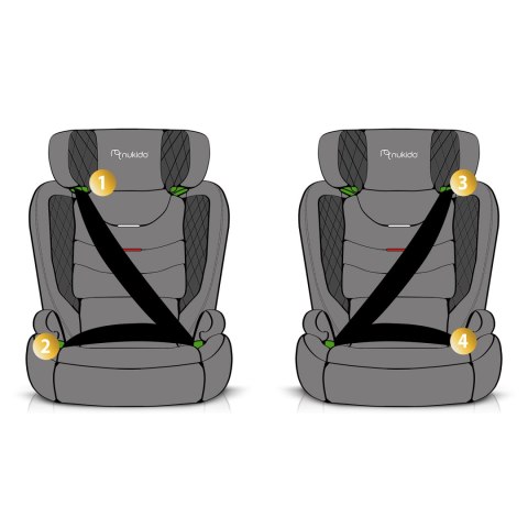 Fotelik samochodowy Nukido Louis Soft czarny 15-36 kg ISOFIX Fotelik samochodowy Nukido Louis Soft czarny 15-36 kg ISOFIX