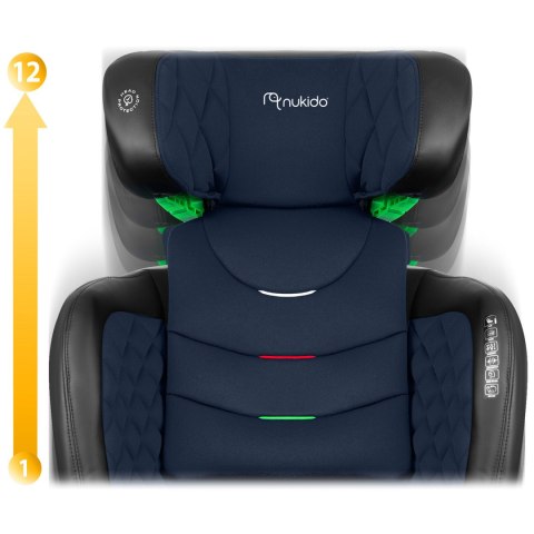 Fotelik samochodowy Nukido Louis czarno-granatowy 15-36 kg ISOFIX Fotelik samochodowy Nukido Louis czarno-granatowy 15-36 kg ISOFIX
