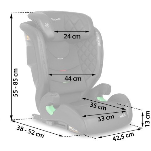 Fotelik samochodowy Nukido Louis czarny 15-36 kg ISOFIX Fotelik samochodowy Nukido Louis czarny 15-36 kg ISOFIX