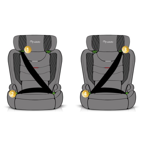 Fotelik samochodowy Nukido Louis czarny 15-36 kg ISOFIX Fotelik samochodowy Nukido Louis czarny 15-36 kg ISOFIX