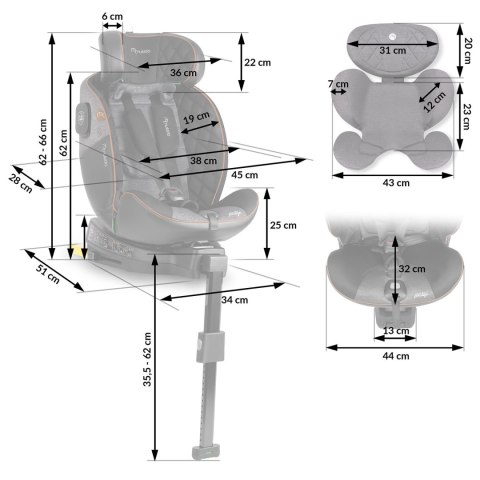 Fotelik samochodowy Nukido Prestige Line czarno-szary 0-36 kg ISOFIX Fotelik samochodowy Nukido Prestige Line czarno-szary 0-36 kg ISOFIX
