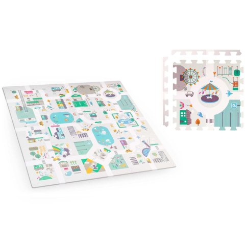 Mata piankowa puzzle 120x120cm + piankowe figurki Nukido Town Mata piankowa puzzle 120x120cm + piankowe figurki Nukido Town