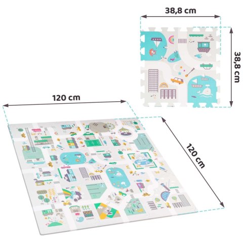 Mata piankowa puzzle 120x120cm + piankowe figurki Nukido Town Mata piankowa puzzle 120x120cm + piankowe figurki Nukido Town