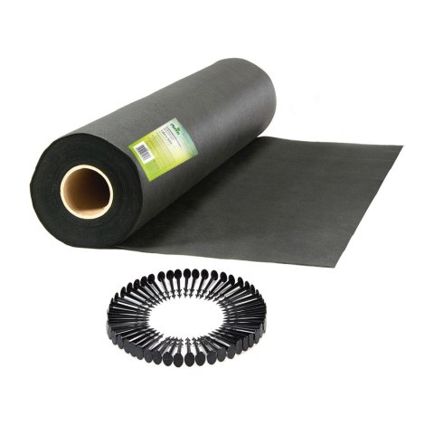 Agrotkanina ogrodowa 1,6 m x 50 m 70 g/m2 + 50 szpilek Plonos - czarna Agrotkanina ogrodowa 1,6 m x 50 m 70 g/m2 + 50 szpilek Plonos - czarna