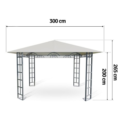 Beżowy pawilon ogrodowy 3x3m 4934 Beżowy pawilon ogrodowy 3x3m 4934