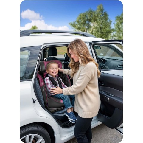 Fotelik samochodowy Nukido Prestige Line czarno-różowy 0-36 kg ISOFIX Fotelik samochodowy Nukido Prestige Line czarno-różowy 0-36 kg ISOFIX