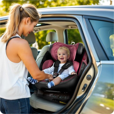 Fotelik samochodowy Nukido Prestige Line czarno-różowy 0-36 kg ISOFIX Fotelik samochodowy Nukido Prestige Line czarno-różowy 0-36 kg ISOFIX