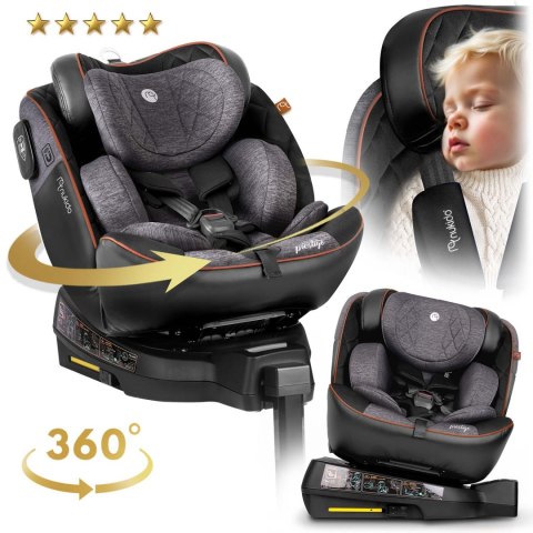 Fotelik samochodowy Nukido Prestige Line czarno-szary 0-36 kg ISOFIX Fotelik samochodowy Nukido Prestige Line czarno-szary 0-36 kg ISOFIX