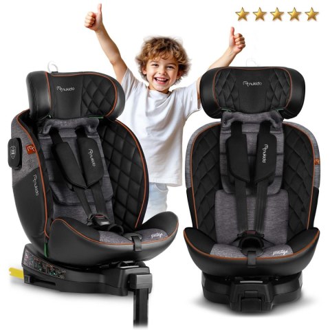 Fotelik samochodowy Nukido Prestige Line czarno-szary 0-36 kg ISOFIX Fotelik samochodowy Nukido Prestige Line czarno-szary 0-36 kg ISOFIX