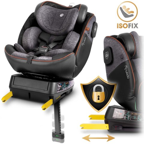 Fotelik samochodowy Nukido Prestige Line czarno-szary 0-36 kg ISOFIX Fotelik samochodowy Nukido Prestige Line czarno-szary 0-36 kg ISOFIX