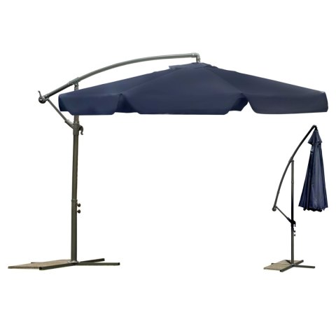 Parasol ogrodowy składany 6 segmentów granatowy 350cm Parasol ogrodowy składany 6 segmentów granatowy 350cm