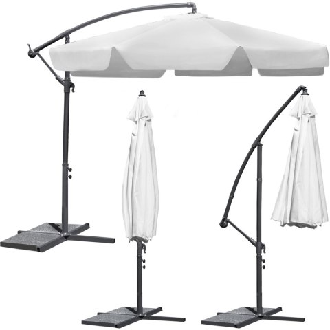 Parasol ogrodowy składany 6 segmentów szary 350cm Parasol ogrodowy składany 6 segmentów szary 350cm
