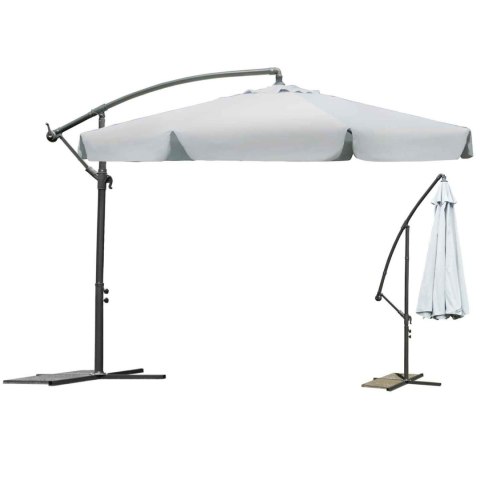 Parasol ogrodowy składany 6 segmentów szary 350cm Parasol ogrodowy składany 6 segmentów szary 350cm