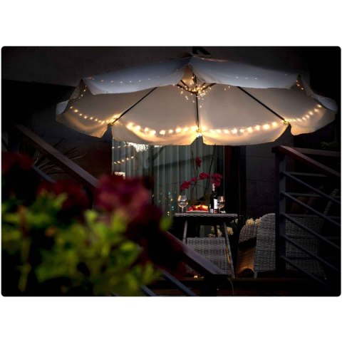 Parasol ogrodowy składany 6 segmentów szary 350cm Parasol ogrodowy składany 6 segmentów szary 350cm