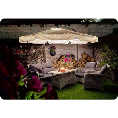 Parasol ogrodowy składany 6 segmentów szary 350cm Parasol ogrodowy składany 6 segmentów szary 350cm